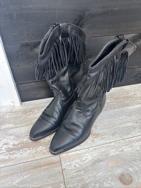 Vintage Durango Twist Up Black Leather boots 6.5 M Made in USA